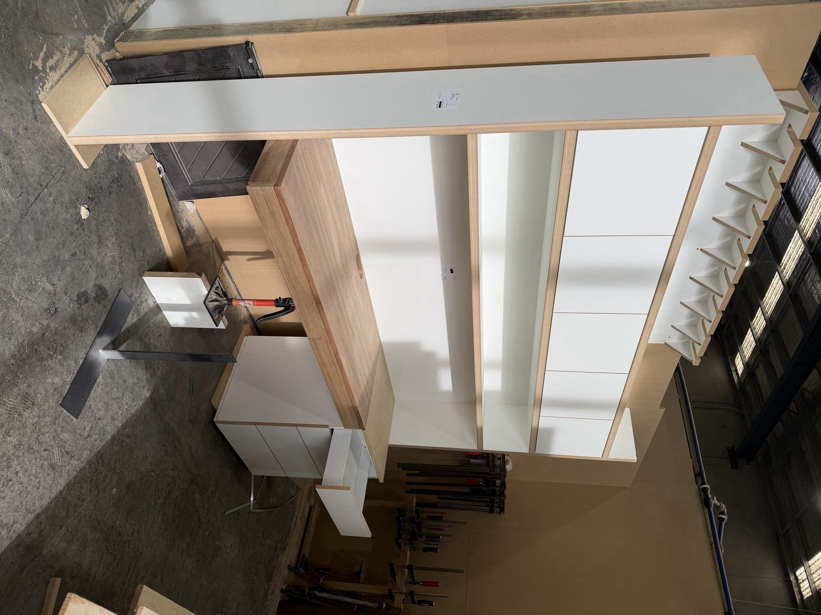 Cabinet Components — Overhead Workshop View — Cabinets by Oaktree custom cabinetry